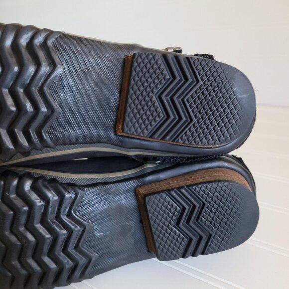 Sorel Slimshortie Boots Size 7 Black Suede and Leather Moto Buckle Pull On - Picture 10 of 14